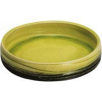 Ikebana Suiban Vase Shigaraki Japanese pottery Round yellow D 31.5cm