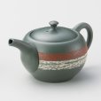 Photo2: Tokoname Japanese tea pot Genzo ceramic tea strainer hakeme green 280ml (2)