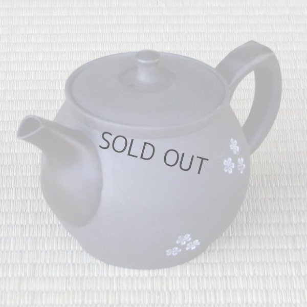Photo2: Tokoname Japanese tea pot sekiryu ceramic tea strainer sakura black 290ml