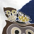 Photo2: Japanese floor pillow cushion cover zabuton cotton Enso Owl 55 x 59cm (2)