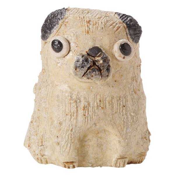 Photo2: pug dog Shigaraki pottery Japanese doll H6cm