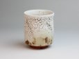 Photo1: Hagi ware Japanese pottery tea cups yunomi white kairagi Kashun 320 ml (1)