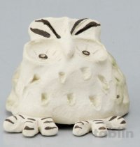 Shigaraki pottery Japanese doll lucky owl white H55mm