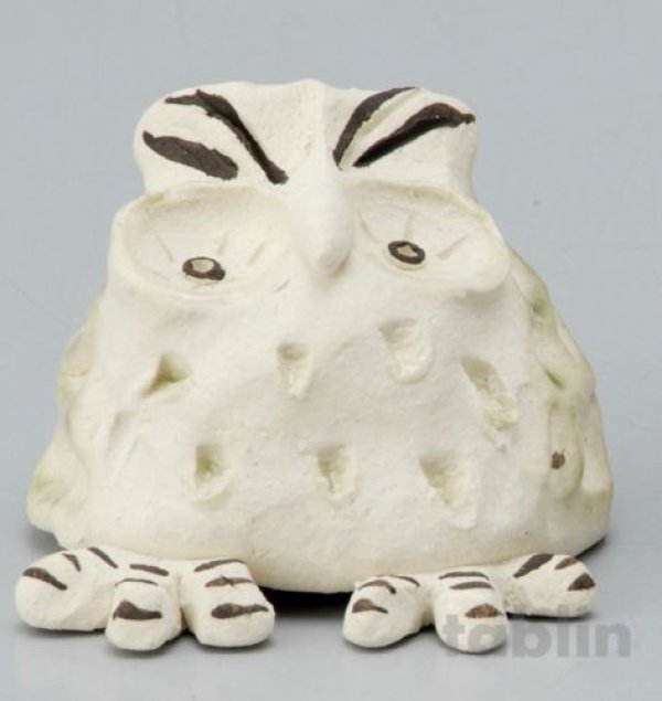 Photo1: Shigaraki pottery Japanese doll lucky owl white H55mm