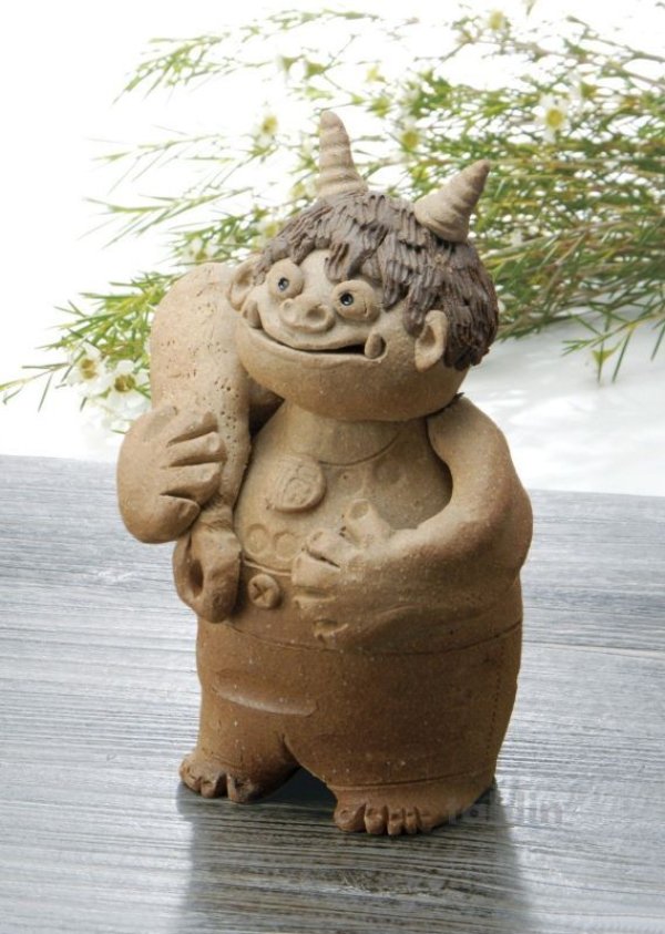 Photo1: Shigaraki pottery Japanese doll aniki demon protector against evil H200mm