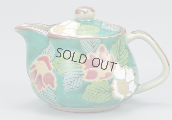 Photo10: Kutani yaki ware Green sancha Japanese tea pot 360ml