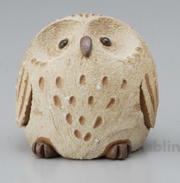 Photo1: Shigaraki pottery Japanese doll lucky owl fukuro H110mm