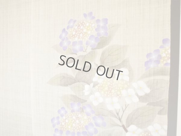 Photo4: Noren Japanese Doorway Curtain waza kyoto ajisai hydrangea linen 88 x 150 cm