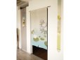 Photo2: Noren Japanese Doorway Curtain waza kyoto ajisai hydrangea linen 88 x 150 cm (2)