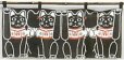 Photo2: Noren Japanese Doorway Curtain waza yu lucky cats Black cotton 80 x 34 cm (2)