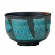 Photo8: Kutani matcha chawan Japanese tea ceremony bowl ippuku blue ginsai