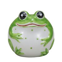 Japanese Frog Statue Kutani Porcelain Kaeru yellowish green H8cm