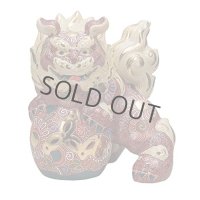 Japanese Leo Shishi Dragon Lion dog Kutani Porcelain rokugo mori red H19.5cm