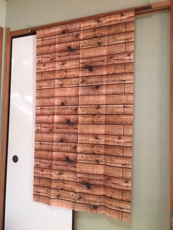 Photo1: Noren Japanese Curtain Doorway NM SD tapestry BORDER WOOD 85 x 150 cm 