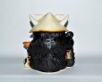 Photo2: Shigaraki pottery Japanese Tanuki Raccoon Dog anger Oni kabuto sake H24.5 cm (2)