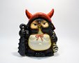 Photo1: Shigaraki pottery Japanese Tanuki Cute Raccoon Dog anger Oni kabuto red H24.5 cm (1)