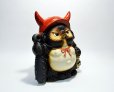 Photo3: Shigaraki pottery Japanese Tanuki Cute Raccoon Dog anger Oni kabuto red H24.5 cm (3)