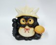 Photo3: Shigaraki pottery Japanese Tanuki Raccoon Dog anger Oni kabuto sake H24.5 cm (3)