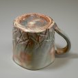 Photo2: Hagi Senryuzan climbing kiln Japanese pottery mug coffee cup tebori hachi (2)