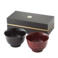 Photo2: Japanese Yamanaka Urushi lacquer soup bowl wan zelkova wood D11.5cm set of 2 (2)