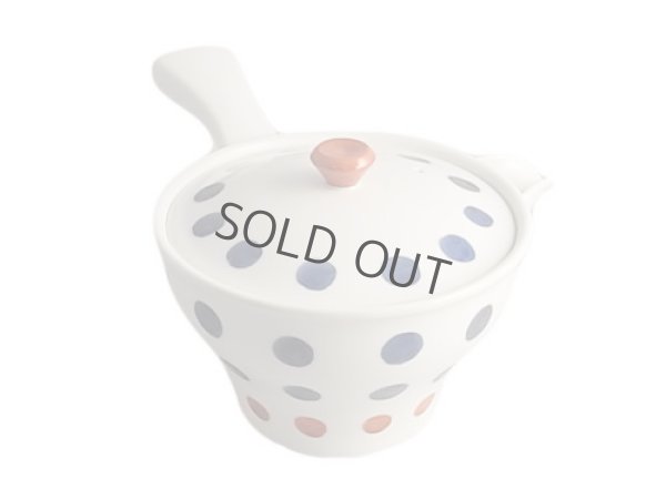 Photo5: Arita imari sd Porcelain Japanese tea pot white hakuji mame polka dot 380ml