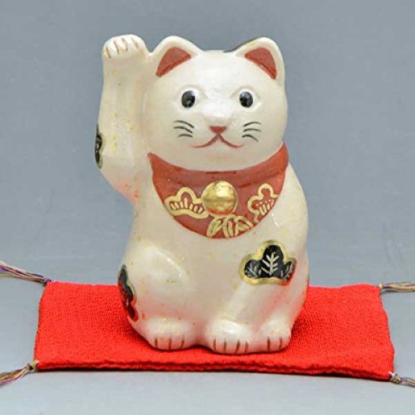 Photo1: Maneki neko lucky cat Kiyomizu pottery Japanese doll H10.5cm any color