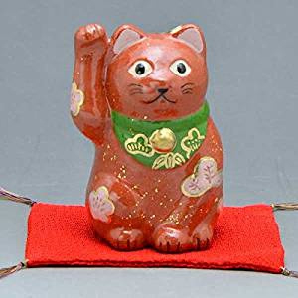 Photo5: Maneki neko lucky cat Kiyomizu pottery Japanese doll H10.5cm any color