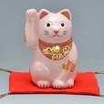 Photo4: Maneki neko lucky cat Kiyomizu pottery Japanese doll H10.5cm any color (4)