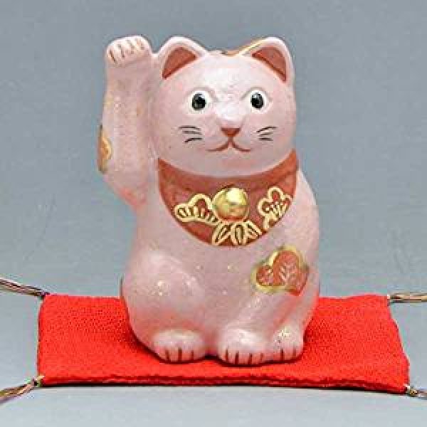 Photo4: Maneki neko lucky cat Kiyomizu pottery Japanese doll H10.5cm any color