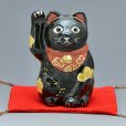 Photo2: Maneki neko lucky cat Kiyomizu pottery Japanese doll H10.5cm any color (2)