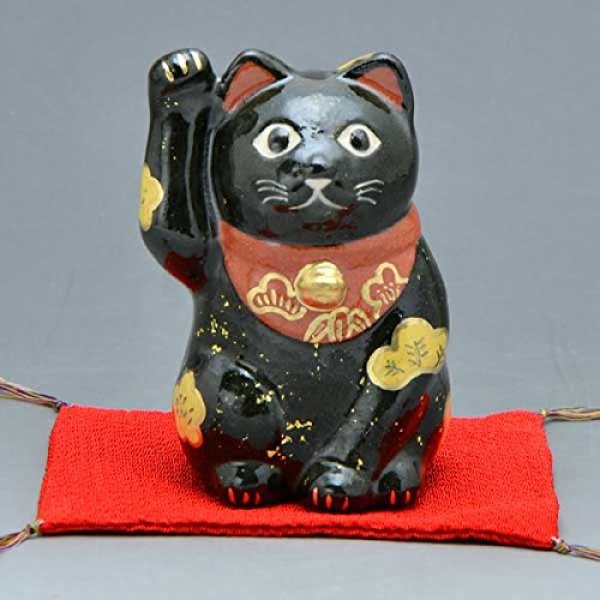 Photo2: Maneki neko lucky cat Kiyomizu pottery Japanese doll H10.5cm any color