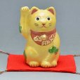 Photo3: Maneki neko lucky cat Kiyomizu pottery Japanese doll H10.5cm any color (3)