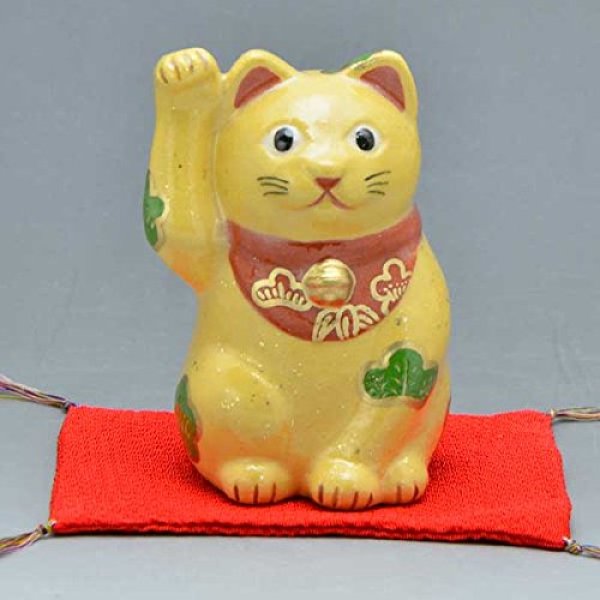 Photo3: Maneki neko lucky cat Kiyomizu pottery Japanese doll H10.5cm any color