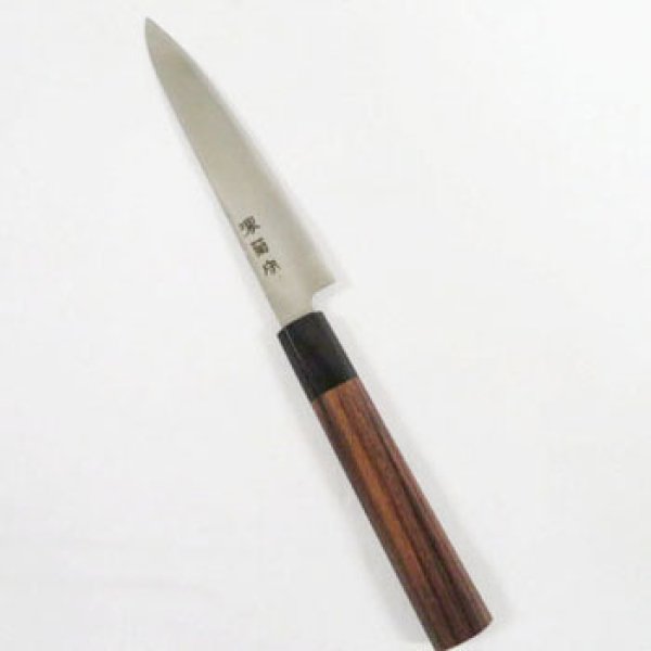 Photo1: Kikumori Sakai molybdenum vanadium steel Wa petty knife rose wood 150mm