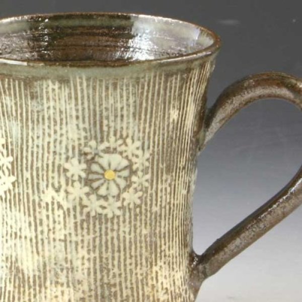 Photo2:  Kiyomizu Japanese pottery mug coffee cup kushimeinka black 200ml