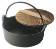Photo1: OIGEN Japanese Nabe Iron Pot nikomi with a wooden lid (1)
