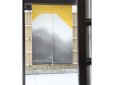 Photo1: Noren Japanese Doorway Curtain waza Mt.fuji gold sumie linen 79 x 120 cm (1)