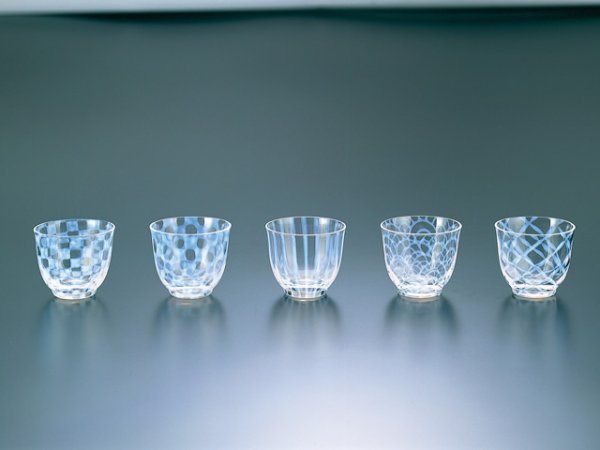 Photo1: Hirota glass Sencha wan yunomi cup Taisho Roman 140 ml