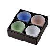 Photo2: Hirota glass Sencha wan yunomi cup sake Fubuki snow makeup140 ml set of 4 (2)