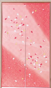 Noren CSMO Japanese door curtain river sakura cherry pink 85 x 150 cm
