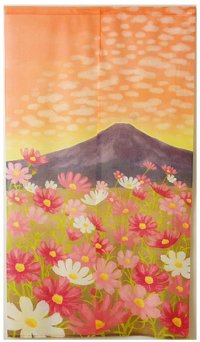 Noren CSMO Japanese door curtain Mt.Fuji cosmos 85 x 150 cm