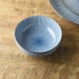Photo1: Japanese Mino Serving bowl donburi wan moribachi Togusa line blue D 15.4 cm (1)