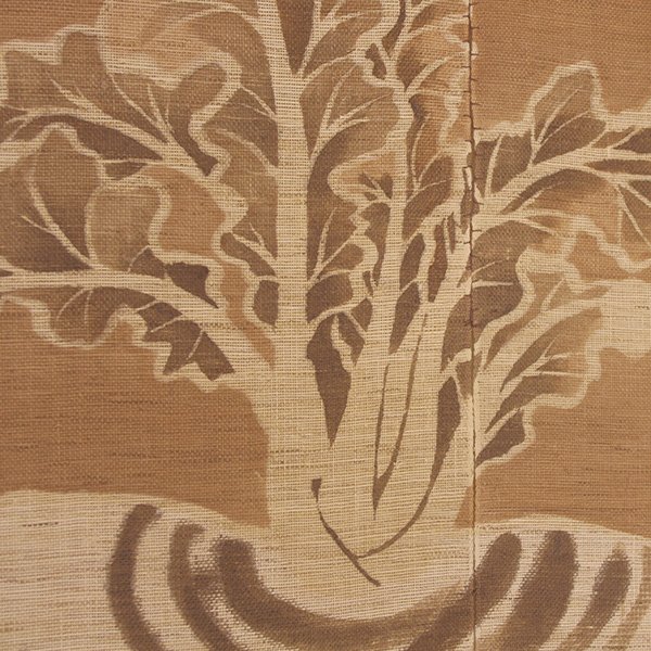 Photo2: Noren Mitsuru Japanese linen door curtain kusakizome kabura turnip 88 x 150cm