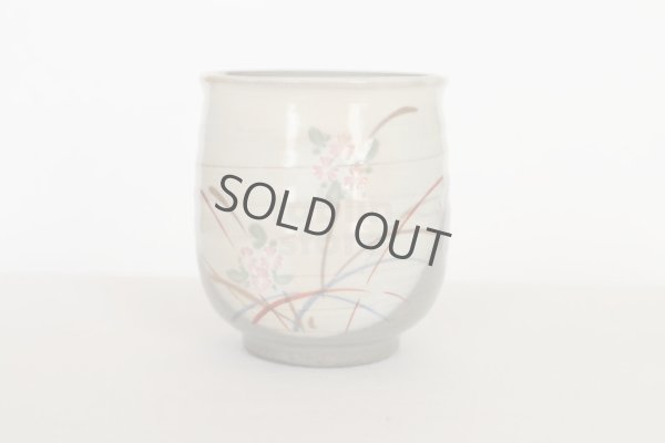 Photo6: Kiyomizu pottery yunomi flower kinsai tea cup set of 2