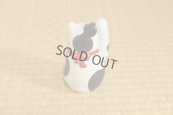 Photo5: Maneki Neko Japanese Lucky Cat Kutani Porcelain flower iroe H11.5cm