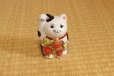 Photo2: Maneki Neko Japanese Lucky Cat Kutani Porcelain flower iroe H11.5cm (2)