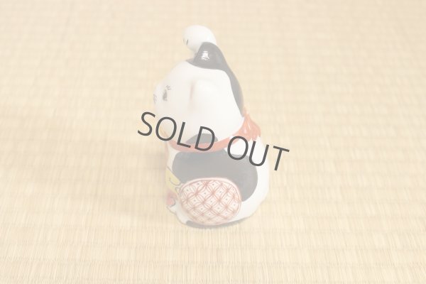 Photo4: Maneki Neko Japanese Lucky Cat Kutani Porcelain flower iroe H11.5cm