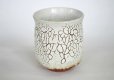 Photo6: Hagi ware Japanese pottery tea cups yunomi white kairagi Kashun 320 ml (6)