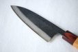 Photo2: Kosuke Muneishi Hand forged Blue #2 steel Kurouchi Santoku knife 165mm (2)