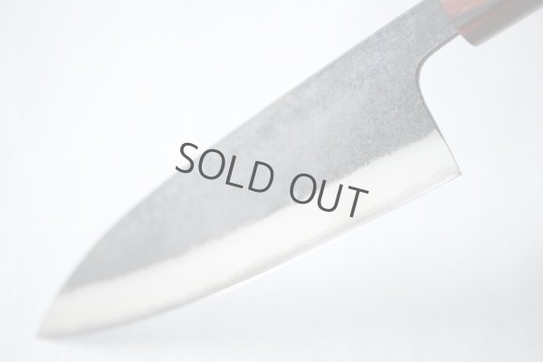 Photo8: Kosuke Muneishi Hand forged Blue #2 steel Kurouchi Santoku knife 165mm